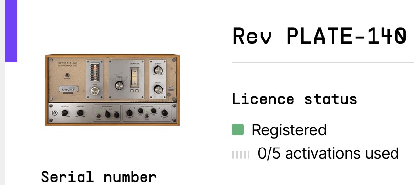 Arturia Rev PLATE-140